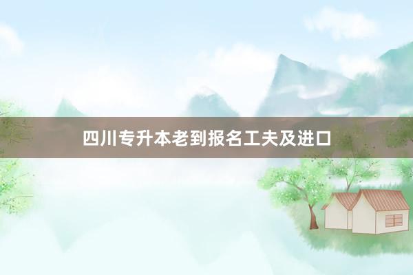 四川专升本老到报名工夫及进口