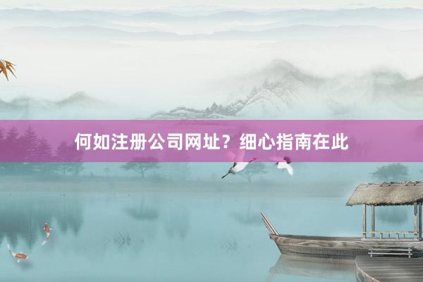 何如注册公司网址？细心指南在此