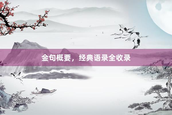 金句概要，经典语录全收录